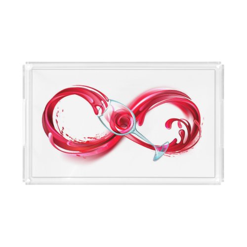 Infinity with Red Wine Acrylic Tray