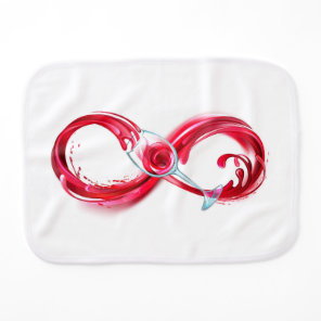 Infinity with Red Wine Baby Burp Cloth