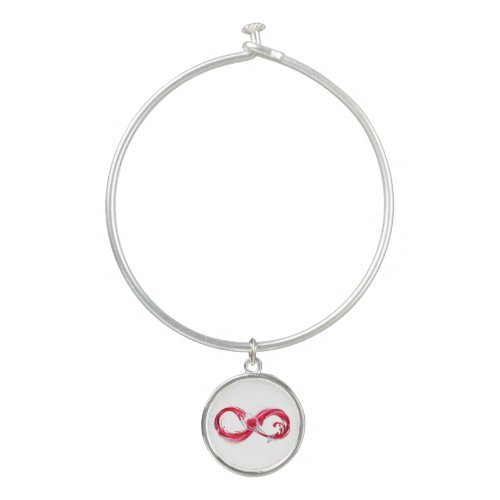 Infinity with Red Wine Bangle Bracelet