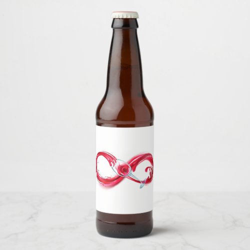 Infinity with Red Wine Beer Bottle Label