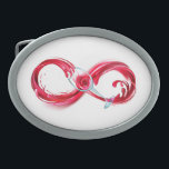 Infinity with Red Wine Belt Buckle<br><div class="desc">Infinity symbol of continuous stream of red wine pouring into glass wine glass on white background.</div>