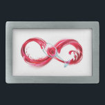 Infinity with Red Wine Belt Buckle<br><div class="desc">Infinity symbol of continuous stream of red wine pouring into glass wine glass on white background.</div>