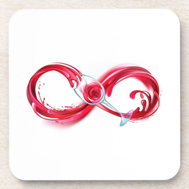 Infinity with Red Wine Beverage Coaster (Front)