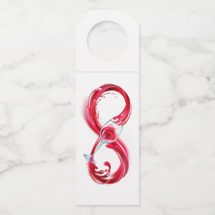 Infinity with Red Wine Bottle Hanger Tag