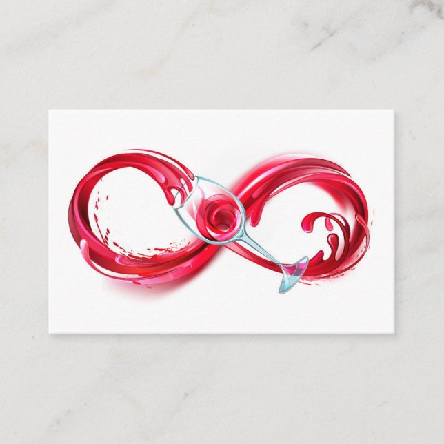 Infinity with Red Wine Business Card (Front)