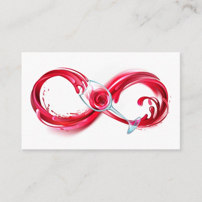 Infinity with Red Wine Business Card (Front)