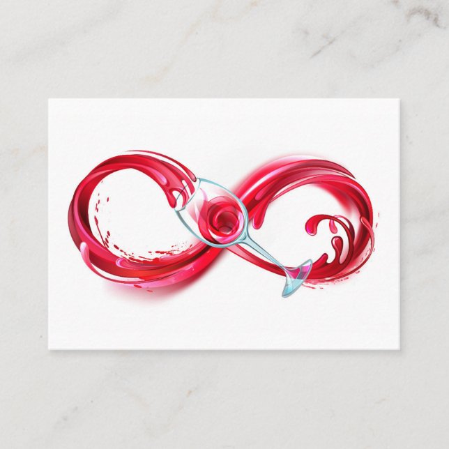 Infinity with Red Wine Business Card (Front)