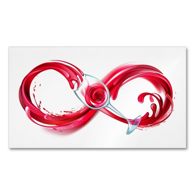 Infinity with Red Wine Business Card Magnet (Front)