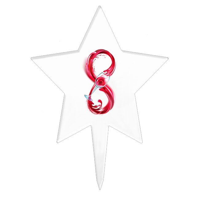 Infinity with Red Wine Cake Topper (Front)