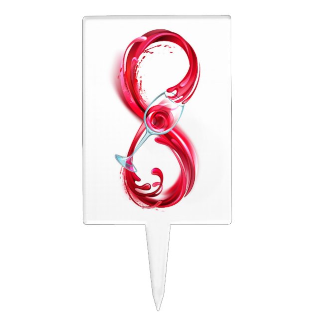 Infinity with Red Wine Cake Topper (Front)