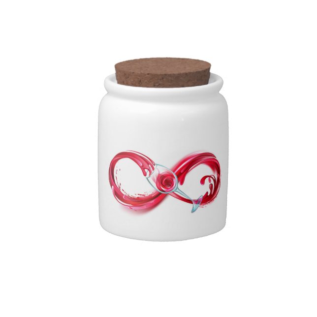Infinity with Red Wine Candy Jar (Front)