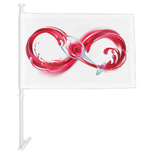 Infinity with Red Wine Car Flag