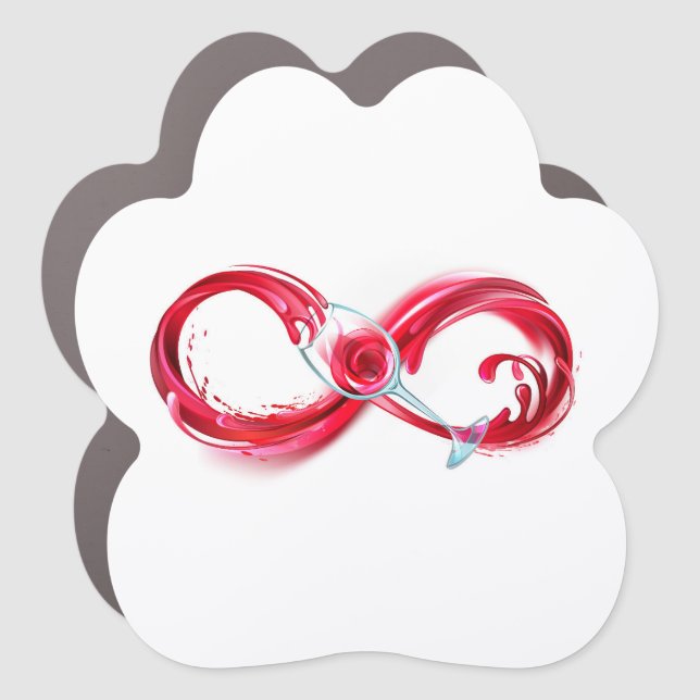 Infinity with Red Wine Car Magnet (Front)
