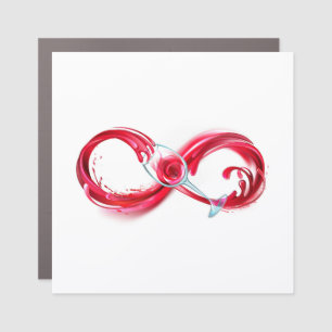 Infinity with Red Wine Car Magnet