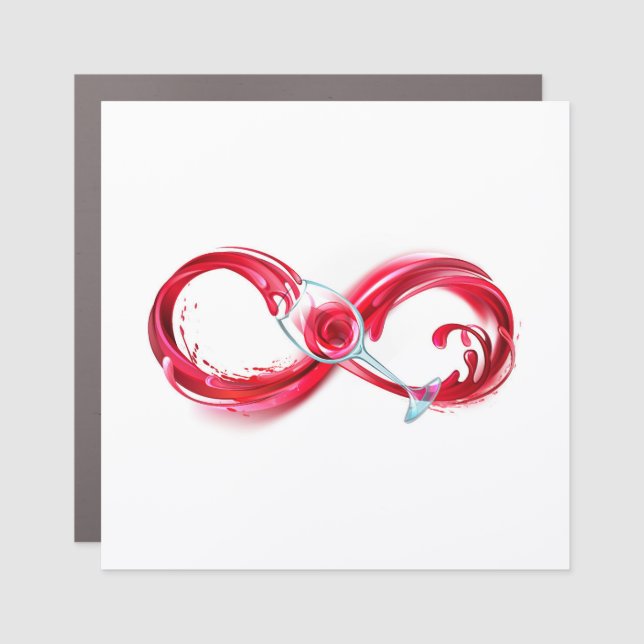 Infinity with Red Wine Car Magnet (Front)
