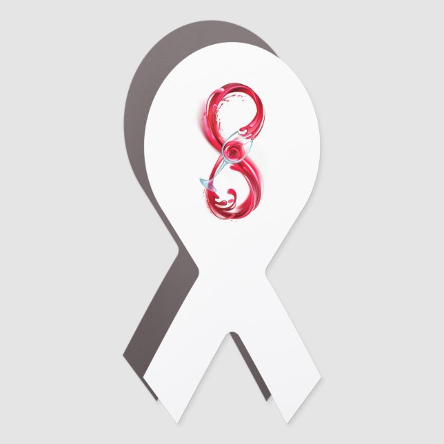 Infinity with Red Wine Car Magnet (Front)