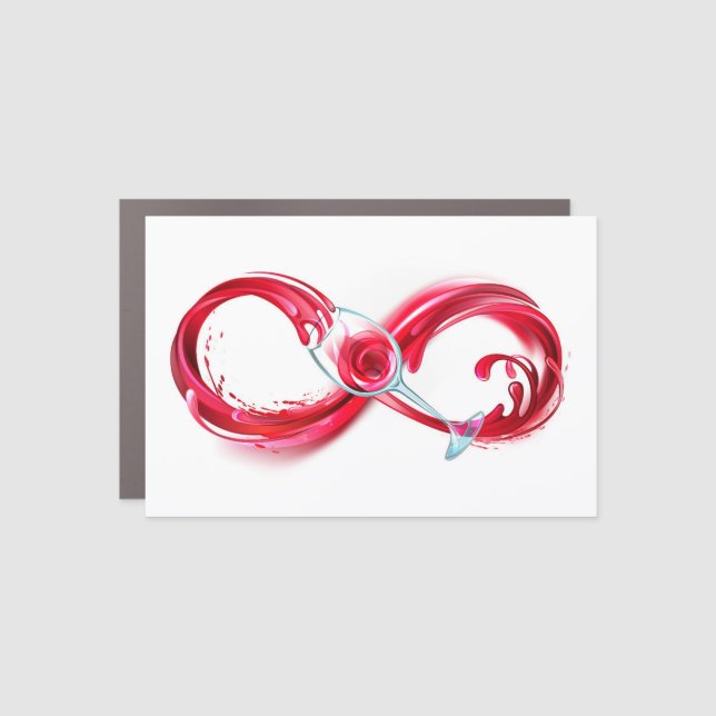 Infinity with Red Wine Car Magnet (Front)