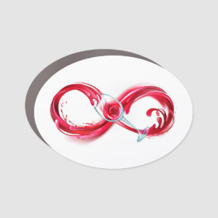 Infinity with Red Wine Car Magnet