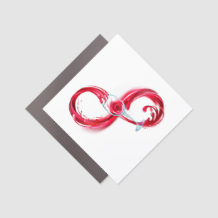 Infinity with Red Wine Car Magnet