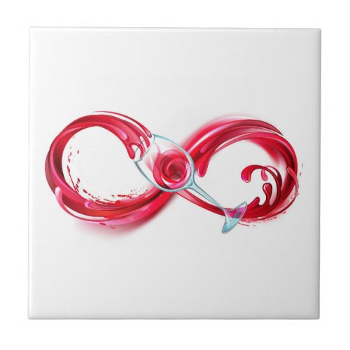 Infinity with Red Wine Ceramic Tile