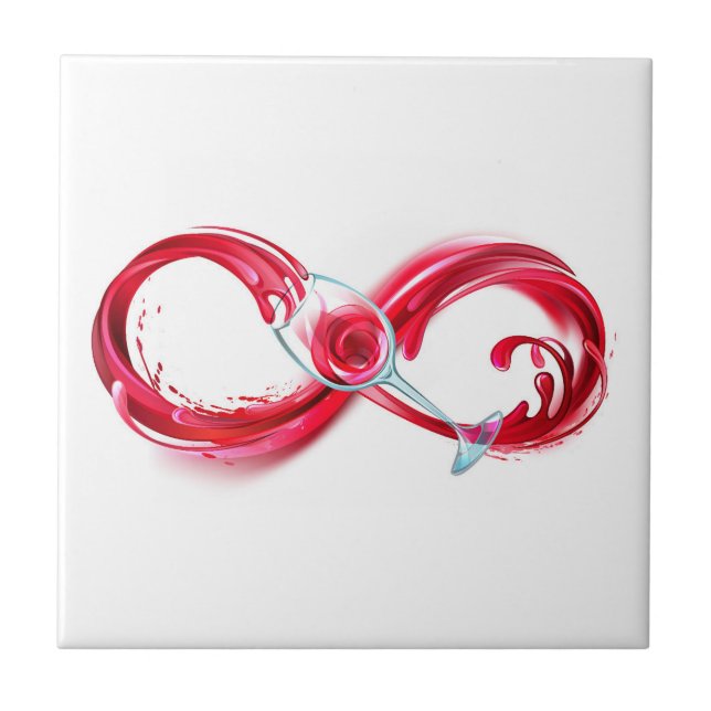 Infinity with Red Wine Ceramic Tile (Front)