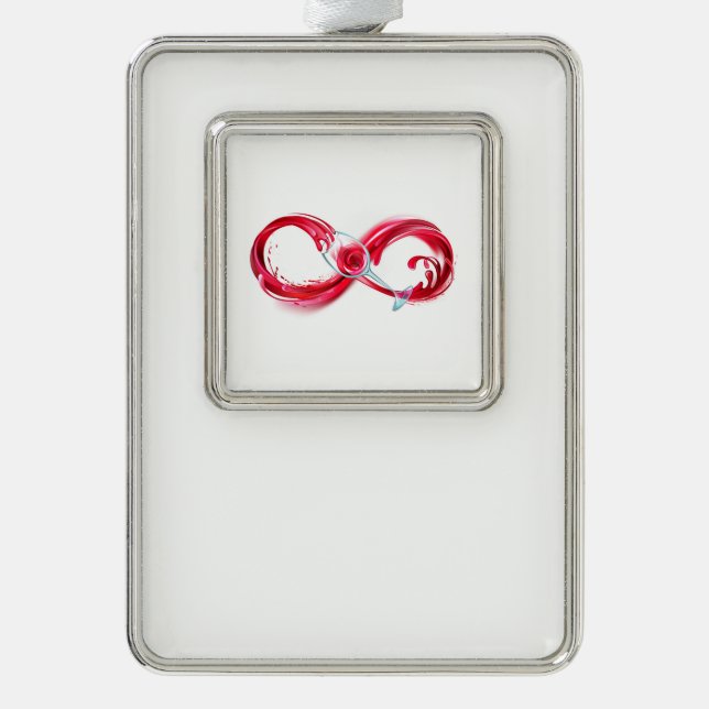 Infinity with Red Wine Christmas Ornament (Front)