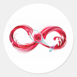 Infinity with Red Wine Classic Round Sticker
