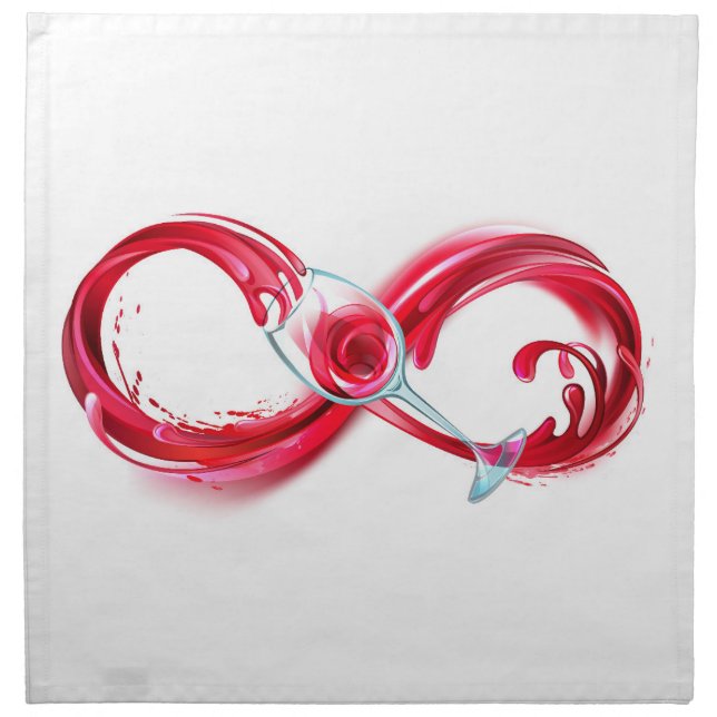 Infinity with Red Wine Cloth Napkin (Front)