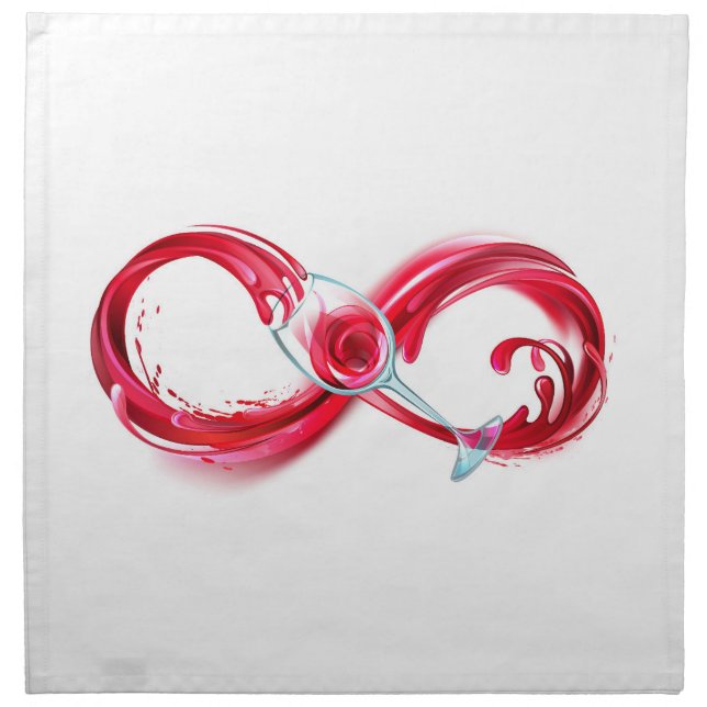 Infinity with Red Wine Cloth Napkin (Front)