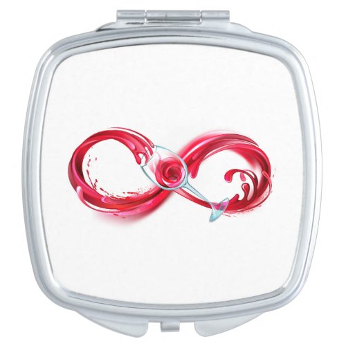 Infinity with Red Wine Compact Mirror