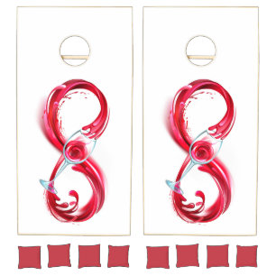 Infinity with Red Wine Cornhole Set