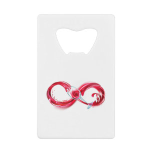 Infinity with Red Wine Credit Card Bottle Opener