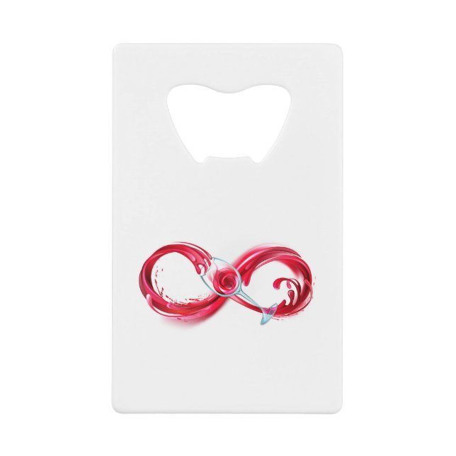 Infinity with Red Wine Credit Card Bottle Opener (Front)