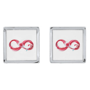 Infinity with Red Wine Cufflinks