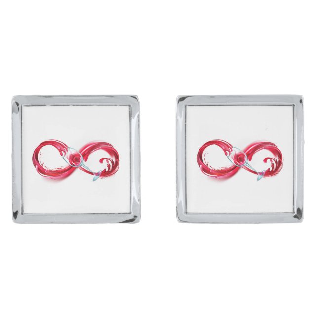 Infinity with Red Wine Cufflinks (Front)