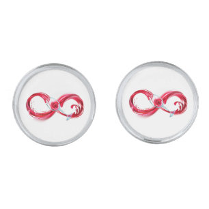 Infinity with Red Wine Cufflinks