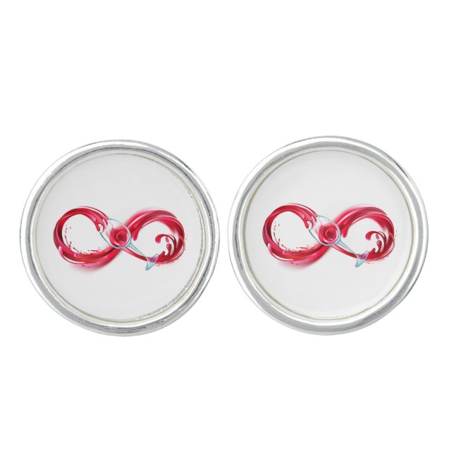 Infinity with Red Wine Cufflinks (Front)