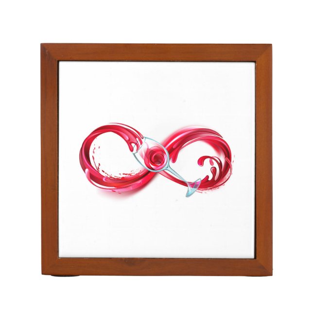 Infinity with Red Wine Desk Organizer (Front)