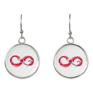 Infinity with Red Wine Earrings