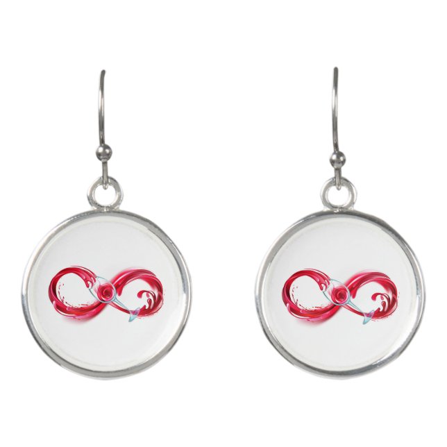 Infinity with Red Wine Earrings (Front)