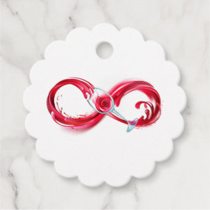 Infinity with Red Wine Favor Tags