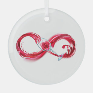 Infinity with Red Wine Glass Ornament