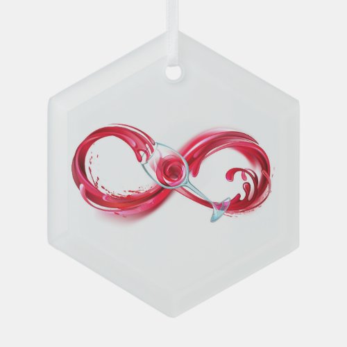 Infinity with Red Wine Glass Ornament