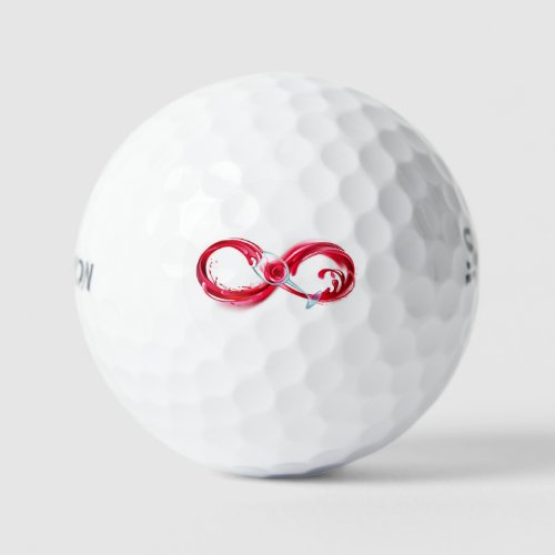 Infinity with Red Wine Golf Balls