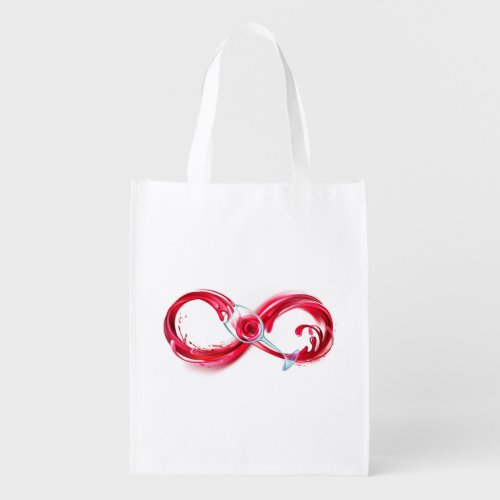 Infinity with Red Wine Grocery Bag