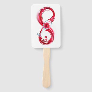 Infinity with Red Wine Hand Fan