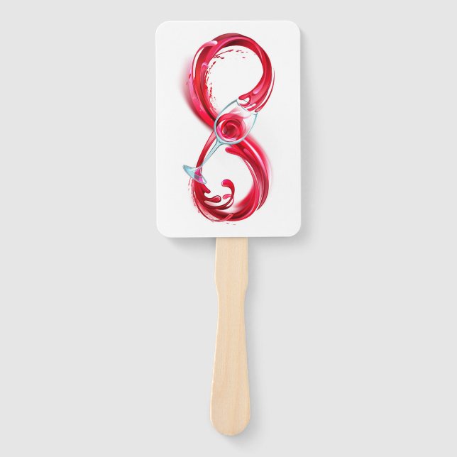Infinity with Red Wine Hand Fan (Front)