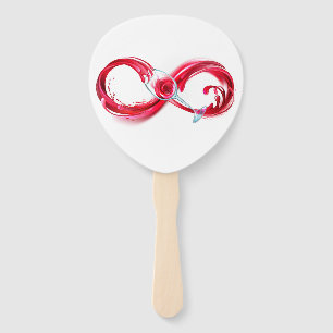 Infinity with Red Wine Hand Fan