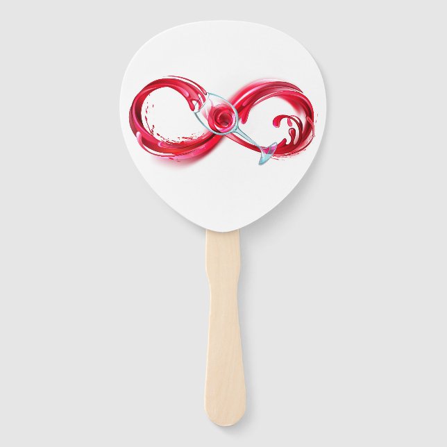 Infinity with Red Wine Hand Fan (Front)