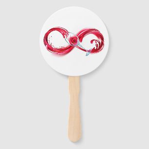 Infinity with Red Wine Hand Fan